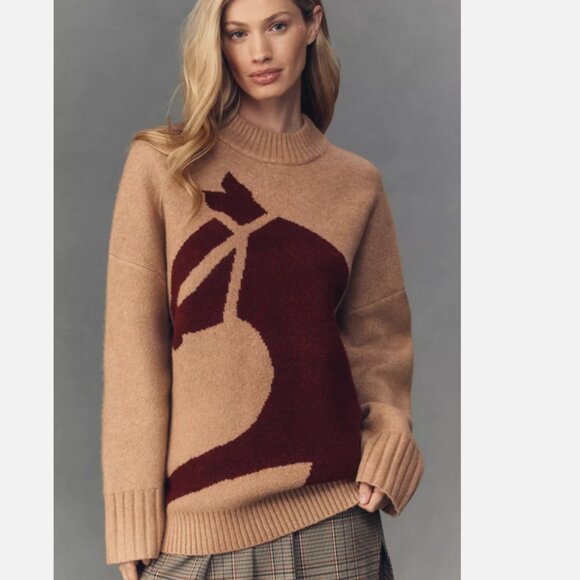 Anthropologie Corey Lynn Calter Horse Icon Sweater Equestrian Size XL NWT Honey - Picture 3 of 5